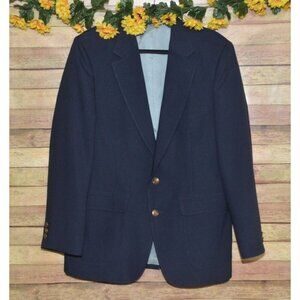Vintage Edgeworth Men's Blue Double Button Lined Blazer Jacket Size 42R Career